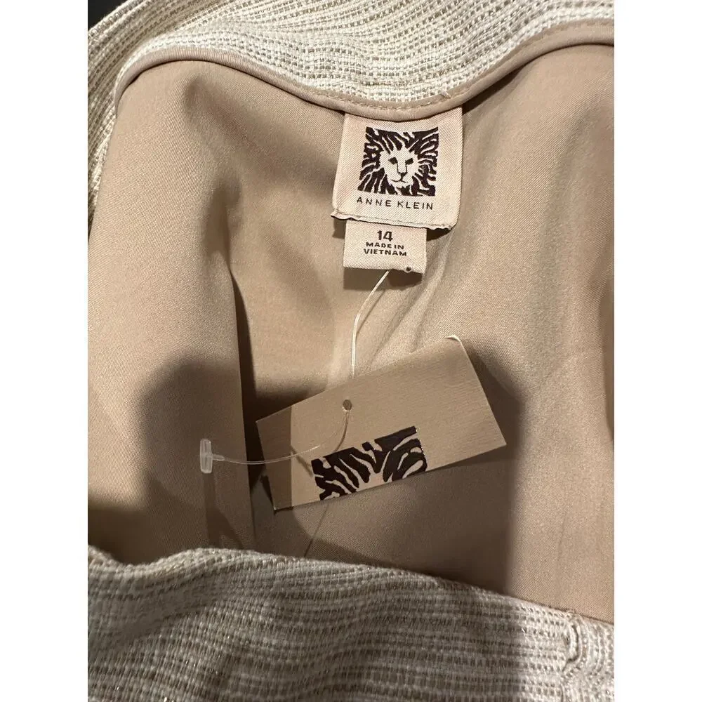 NWT Anne Klein Size 14 Tan Gold Workwear Skirt Pockets Clueless Office Siren